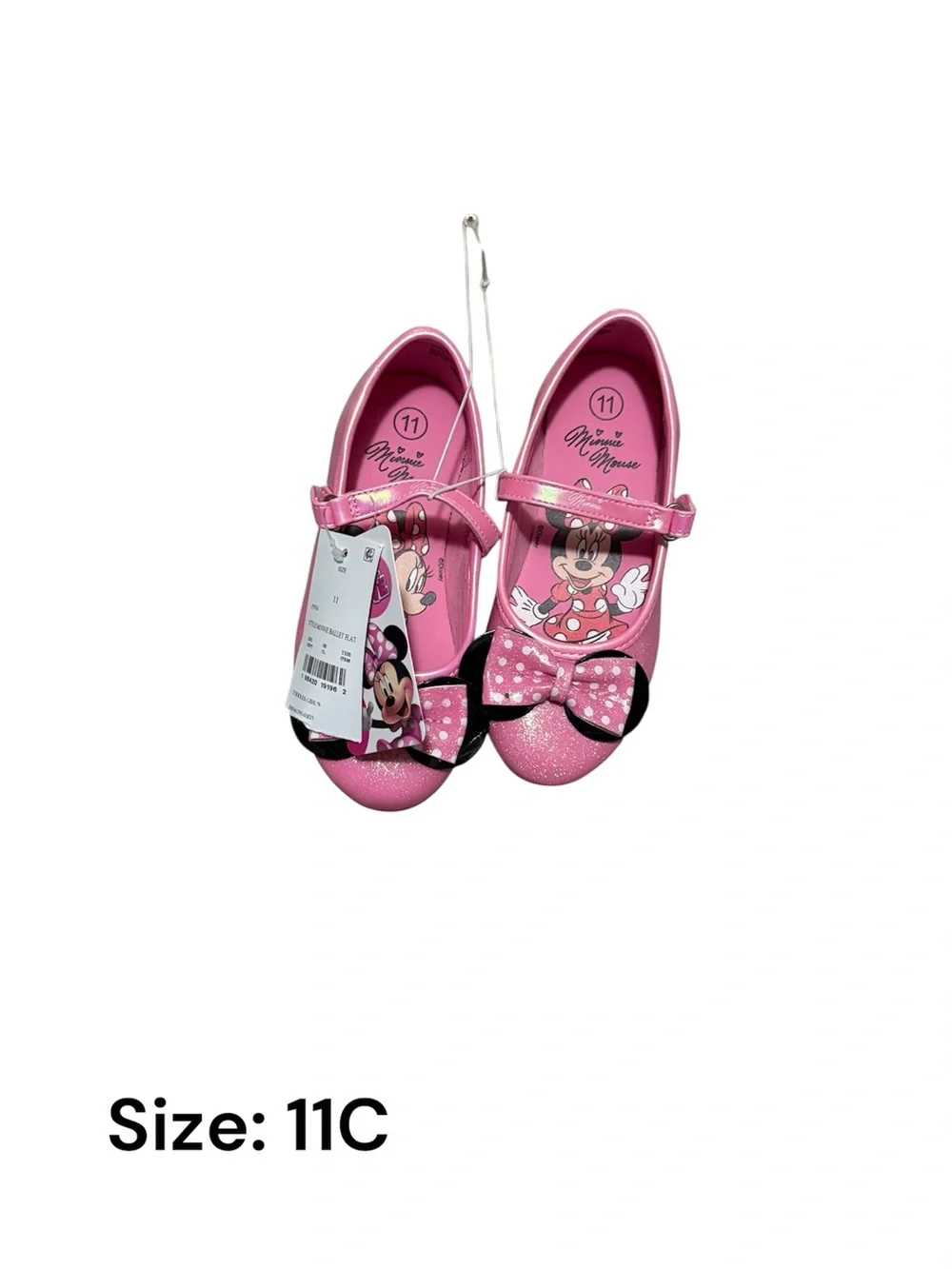 Girls Pink Minnie Mouse Shoes - Size 11